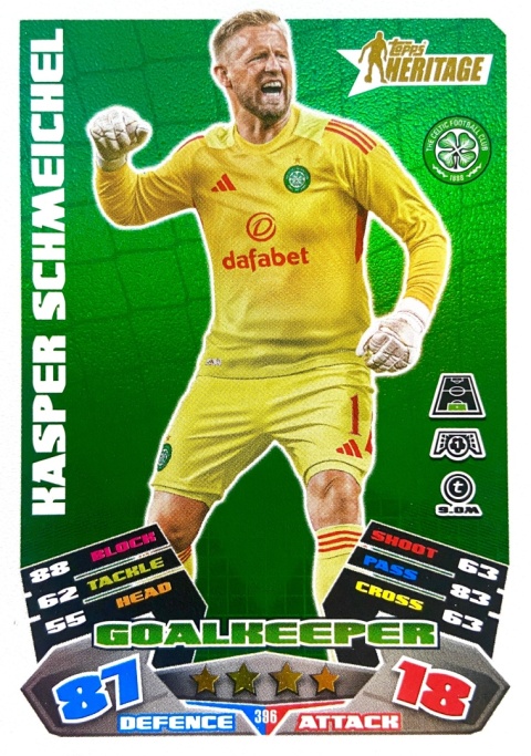 396 Kasper Schmeichel Celtic Heritage Match Attax 2025/26