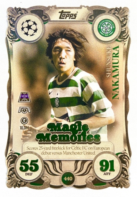 440 Shunsuke Nakamura Celtic Magic Memories Match Attax 2025/26