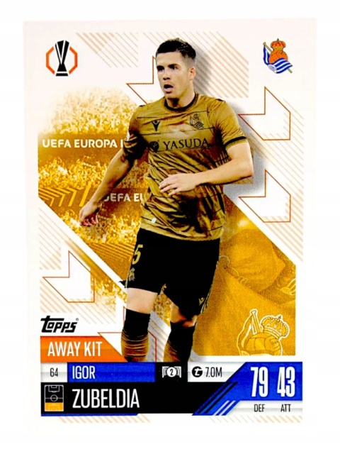 64 Igor Zubeldia Real Sociedad Away Kit Match Attax Extra 2025