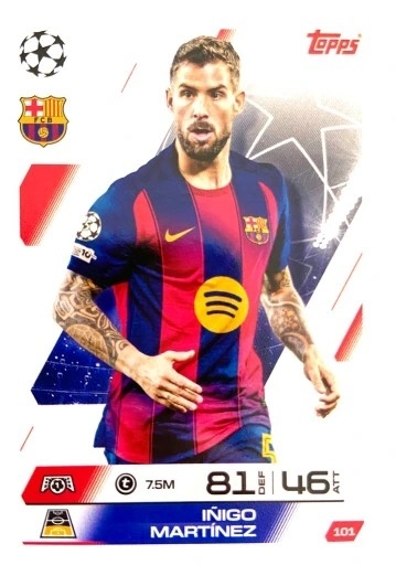 101 Iñigo Martínez FC Barcelona Base Match Attax 2025/26