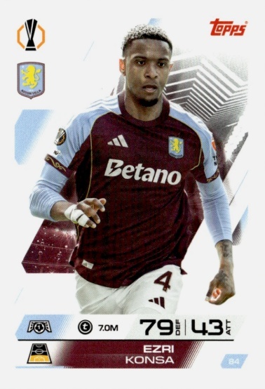 84 Ezri Konsa Aston Villa Base Match Attax 2025/26