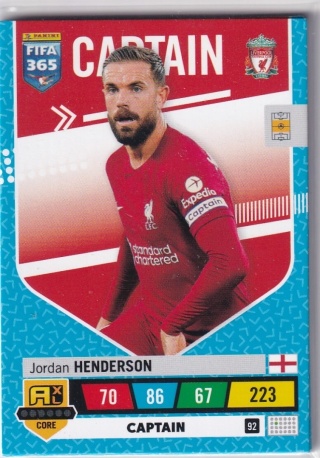 92 Jordan Henderson Liverpool FC Captain FIFA 365 2023