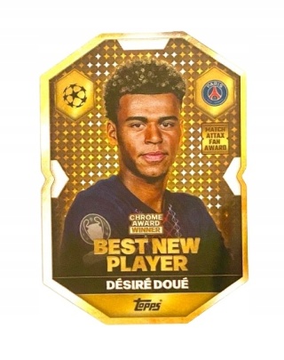 CA2 Désiré Doué PSG Chrome Award Winner Match Attax 2025/26