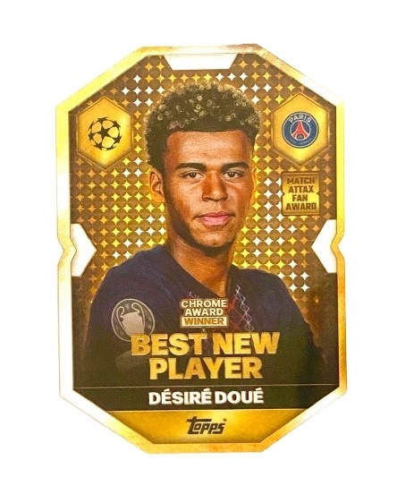 CA2 Désiré Doué PSG Chrome Award Winner Match Attax 2025/26