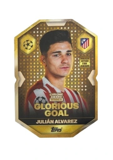 CA4 Julián Alvarez Atlético Madryt Chrome Award Winner Match Attax 2025/26