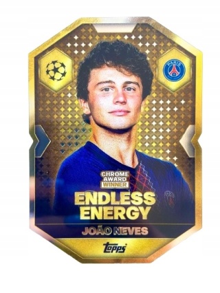 CA10 João Neves PSG Chrome Award Winner Match Attax 2025/26