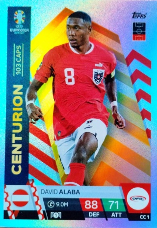 CC1 David Alaba Austria Centurion EURO 2024 Match Attax