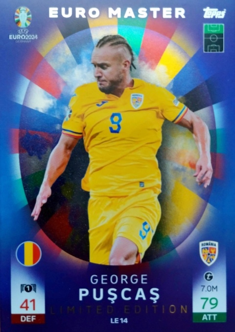 LE14 George Pușcaș Romania LE Euro Master EURO 2024 Match Attax