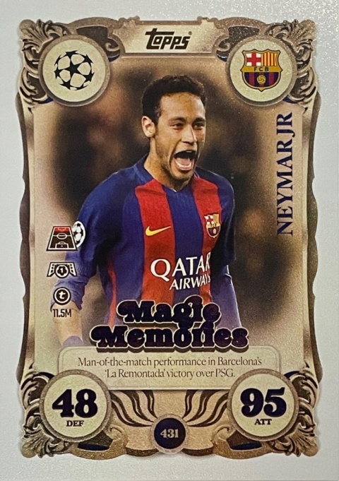 431 Neymar Jr. FC Barcelona Magic Memories Match Attax 2025/26