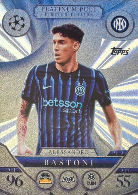 PL9 Alessandro Bastoni Inter Platinum Pull Limited Edition Match Attax 2025/26