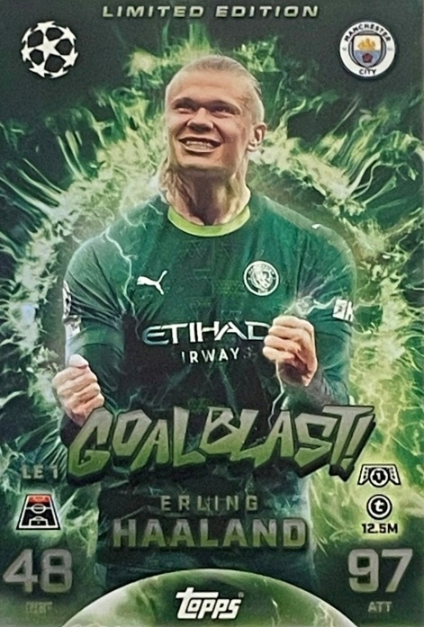 LE1 Erling Haaland Manchester City Goalblast! Limited Edition Match Attax 2025/26