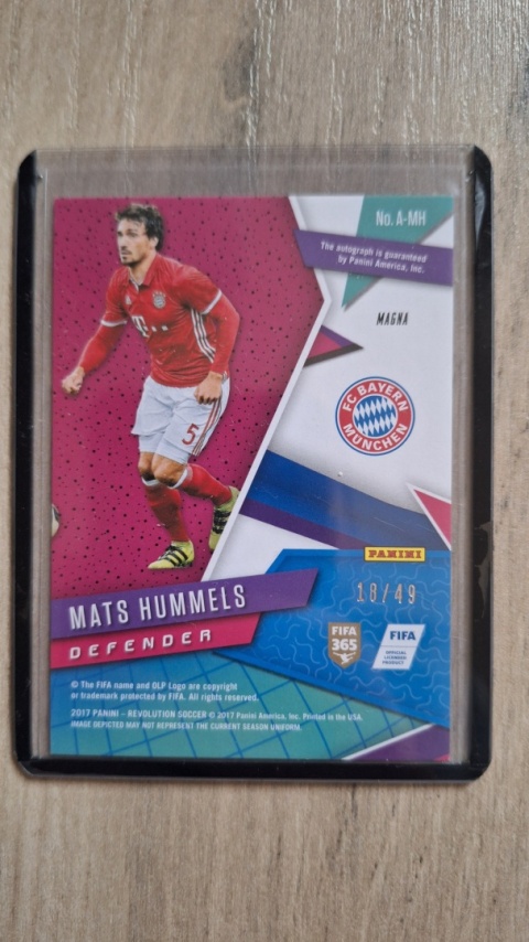 Panini Revolution 2017 Mats Hummels 18/49 Fc Bayern Munich Autograf