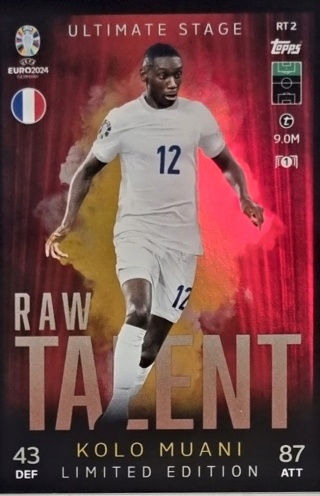 RTLE2 Randal Kolo Muani France LE Raw Talent EURO 2024 Match Attax