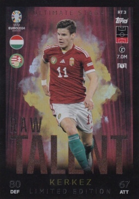 RTLE3 Milos Kerkez Hungary LE Raw Talent EURO 2024 Match Attax