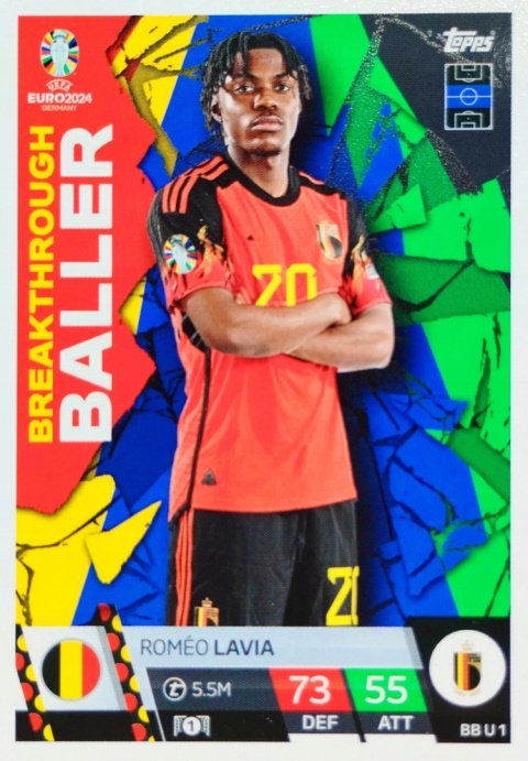 BBU1 Roméo Lavia Belgium Breakthrough Baller EURO 2024 Match Attax