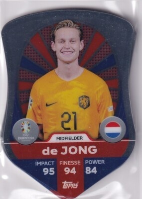SC5 Frenkie de Jong Netherlands Chrome Pro Elite Shield EURO 2024 Match Attax