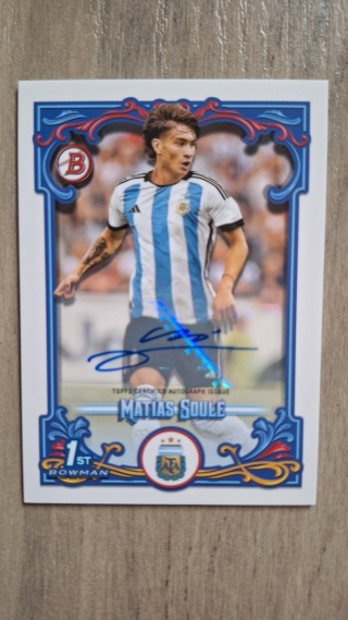 Topps Argentina Fileteado 2023 Matias Soule 1st Bowman Rookie Base Autograf