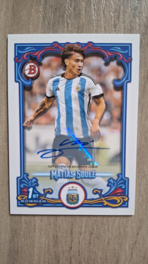 Topps Argentina Fileteado 2023 Matias Soule 1st Bowman Rookie Base Autograf