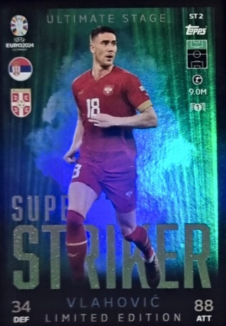 STLE2 Dušan Vlahović Serbia LE Super Striker EURO 2024 Match Attax