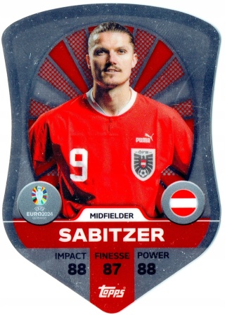 SC1 Marcel Sabitzer Austria Chrome Pro Elite Shield EURO 2024 Match Attax