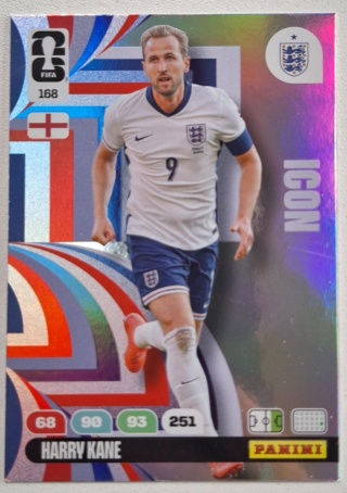 168 Harry Kane England Icon Panini FIFA World Cup 2026