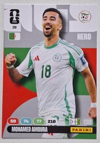 20 Mohamed Amoura Algeria Hero Panini FIFA World Cup 2026