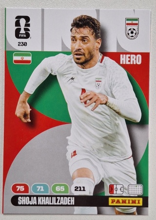 230 Shoja Khalilzadeh Iran Hero Panini FIFA World Cup 2026