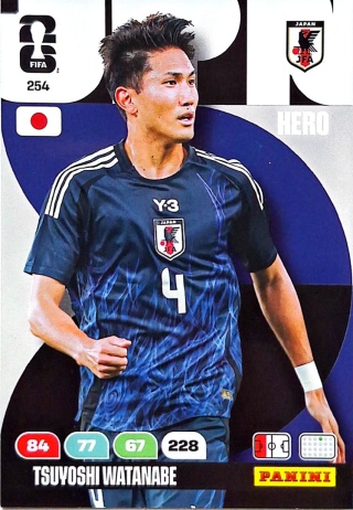 254 Tsuvoshi Watanabe Japan Hero Panini FIFA World Cup 2026