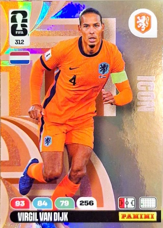 312 Virgil van Dijk Netherlands Icon Panini FIFA World Cup 2026
