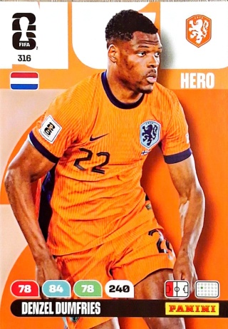 316 Denzel Dumfres Netherlands Hero Panini FIFA World Cup 2026
