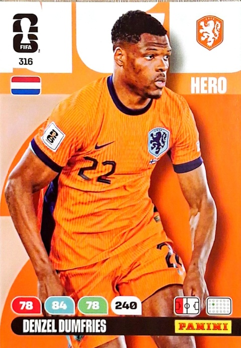 316 Denzel Dumfres Netherlands Hero Panini FIFA World Cup 2026