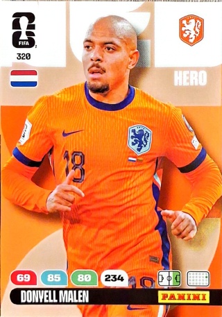 320 Donyell Malen Netherlands Hero Panini FIFA World Cup 2026