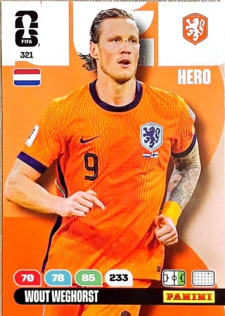 321 Wout Weghorst Netherlands Hero Panini FIFA World Cup 2026