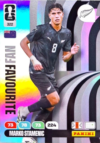 322 Marko Stamenic New Zealand Fan Favourite Panini FIFA World Cup 2026