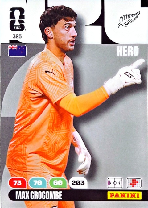 325 Max Crogombe New Zealand Hero Panini FIFA World Cup 2026