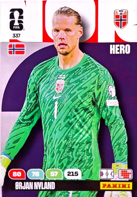 337 Orjan Nyland Norway Hero Panini FIFA World Cup 2026
