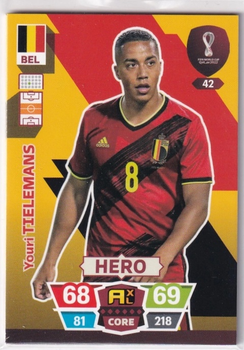 42 Youri Tielemans Belgia CORE / Hero World Cup Qatar 2022