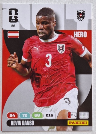 50 Kevin Danso Austria Hero Panini FIFA World Cup 2026