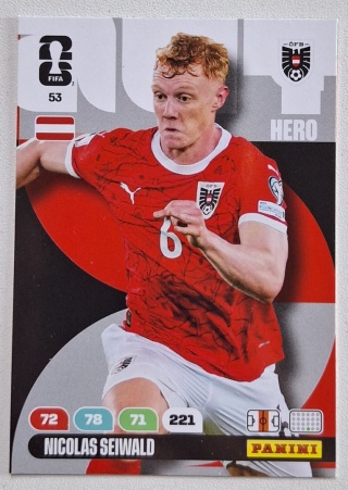 53 Nicolas Seiwald Austria Hero Panini FIFA World Cup 2026