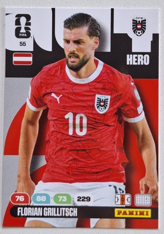 55 Florian Grillitsch Austria Hero Panini FIFA World Cup 2026