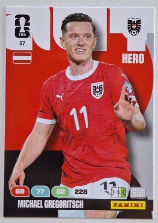 57 Michael Gregoritsch Austria Hero Panini FIFA World Cup 2026