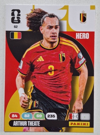 62 Arthur Theate Belgium Hero Panini FIFA World Cup 2026