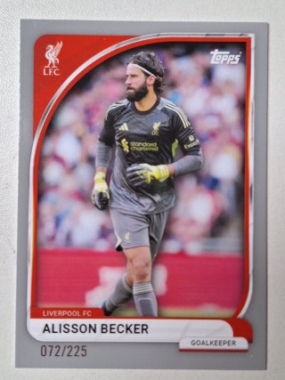 1 Alisson Becker 072/225 FC Liverpool Base card Topps Collector Tin
