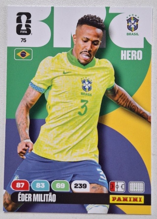 75 Eder Militao Brazil Hero Panini FIFA World Cup 2026