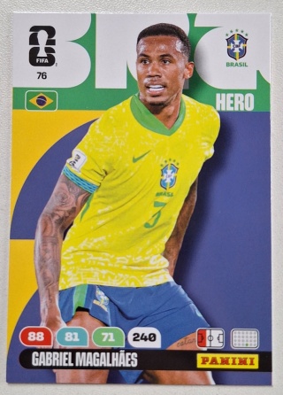 76 Gabriel Magalhaes Brazil Hero Panini FIFA World Cup 2026