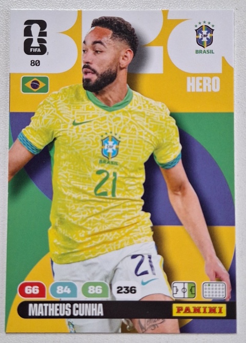 80 Matheus Cunha Brazil Hero Panini FIFA World Cup 2026