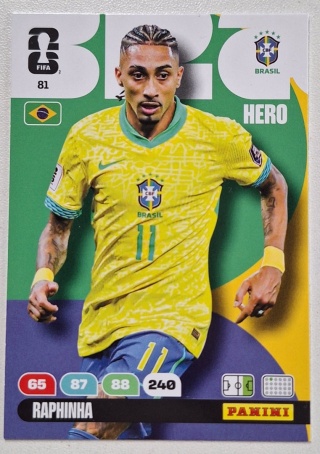81 Raphinha Brazil Hero Panini FIFA World Cup 2026