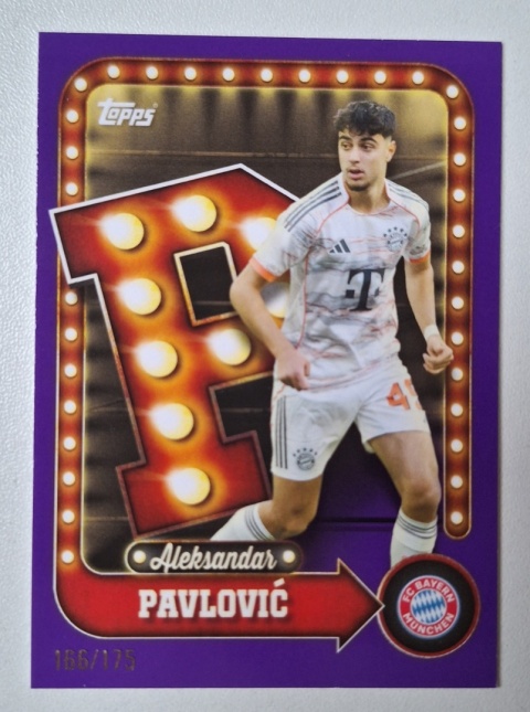 26 Aleksandar Pavlović 166/175 FC Bayern München Name in Lights Topps Collector Tin