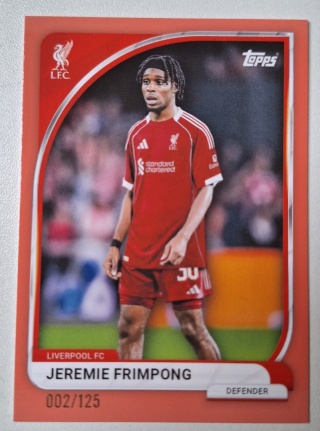 7 Jeremie Frimpong 002/125 FC Liverpool Base card Topps Collector Tin