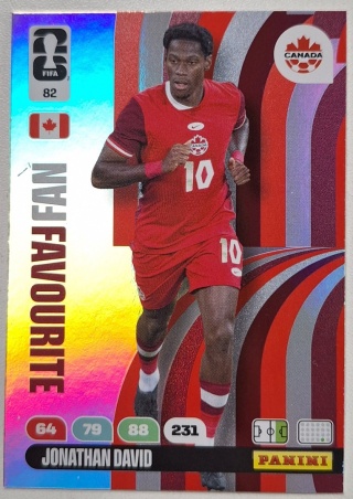 82 Jonathan David Canada Fan Favourite Panini FIFA World Cup 2026